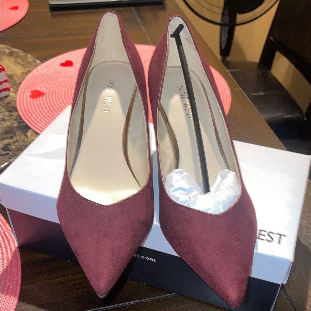 Nine West Women's Dark Red Suede Dress Pumps